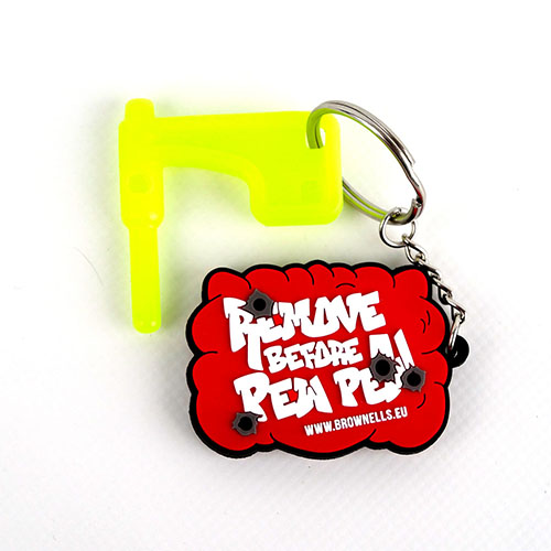 Jasně neonově zelené chamber flagy pro snadnou identifikaci vybitých střelných zbraní, zajišťující bezpečnost při manipulaci a transportu.